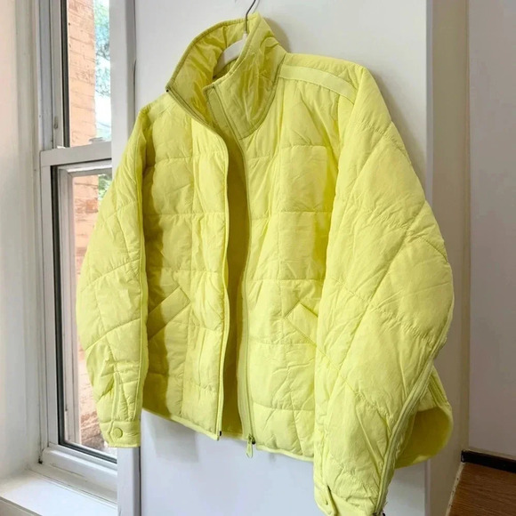 NWT Free People Pippa Puffer Jacket Lightweight Coat Quilted Lemon Yellow XS - Picture 8 of 14